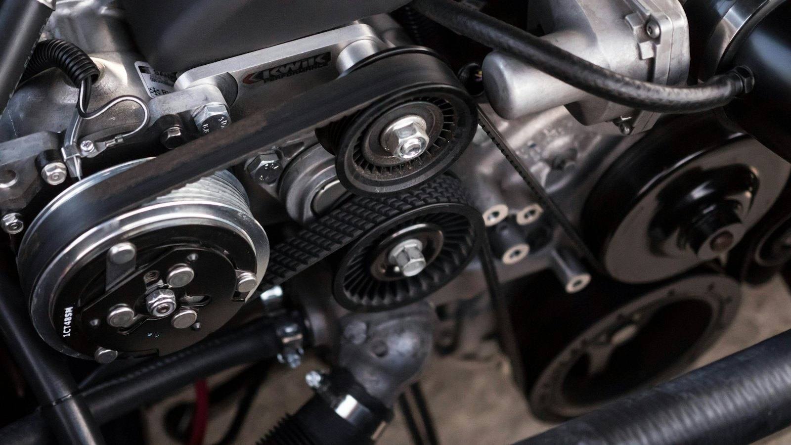 Close-up of a car engine bay